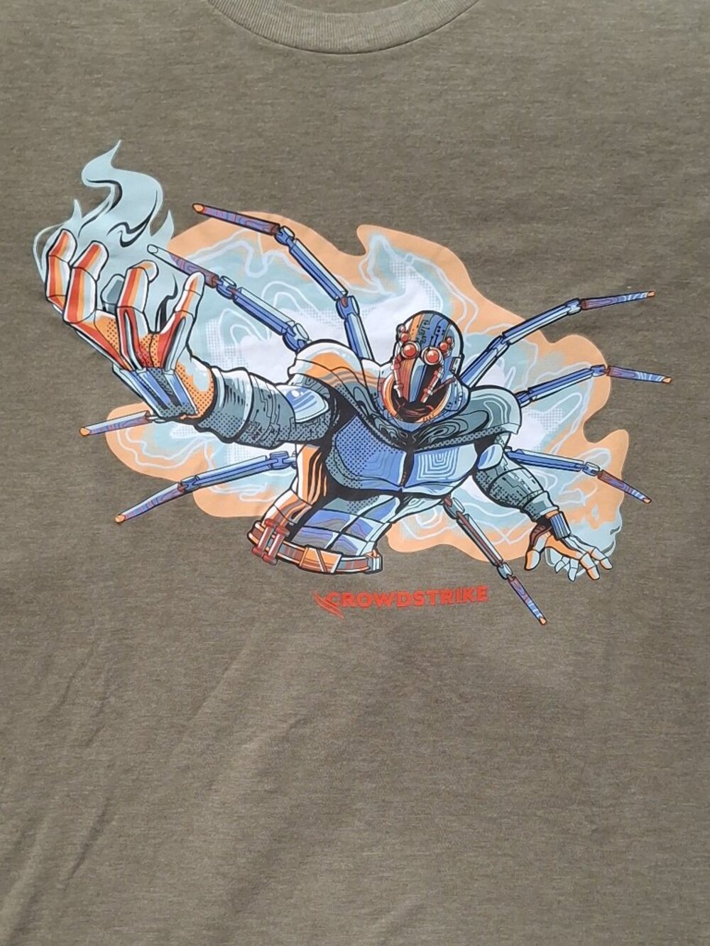 T Shirt Crowdstrike Spider Robot Anime Style Graphic Adult Size L Large